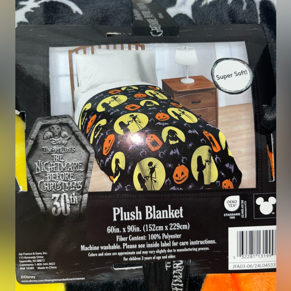 30th Anniversary Disney’s Nightmare Before Christmas NBC Plush Blanket 60x90